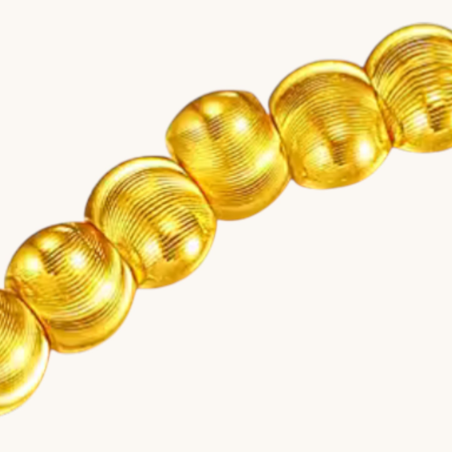 24k 999 Gold Lucky Cat Eye Beads Bracelet