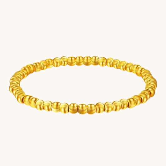 24k 999 Gold Lucky Cat Eye Beads Bracelet