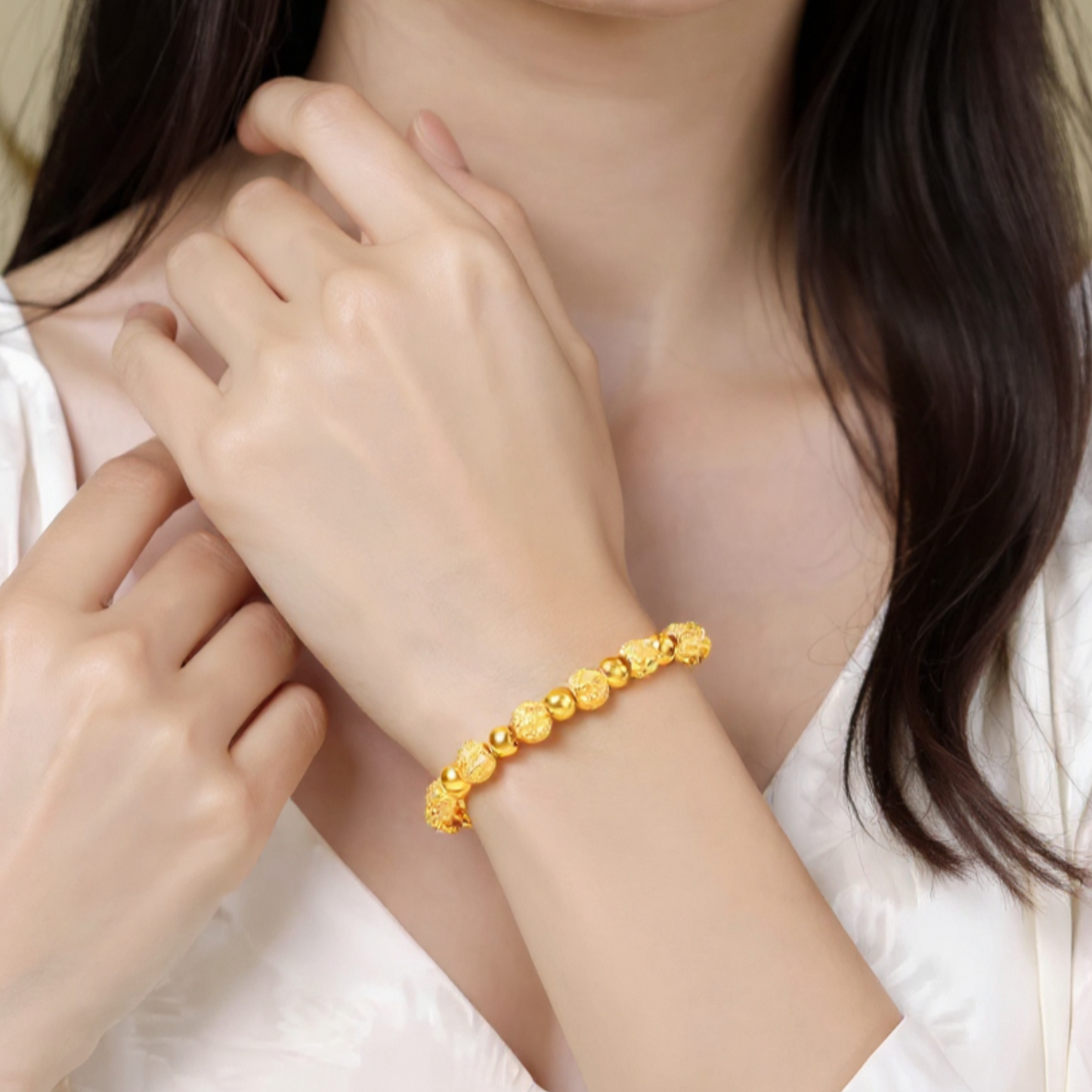 24k 999 Gold Lucky Walnut Beads Bracelet