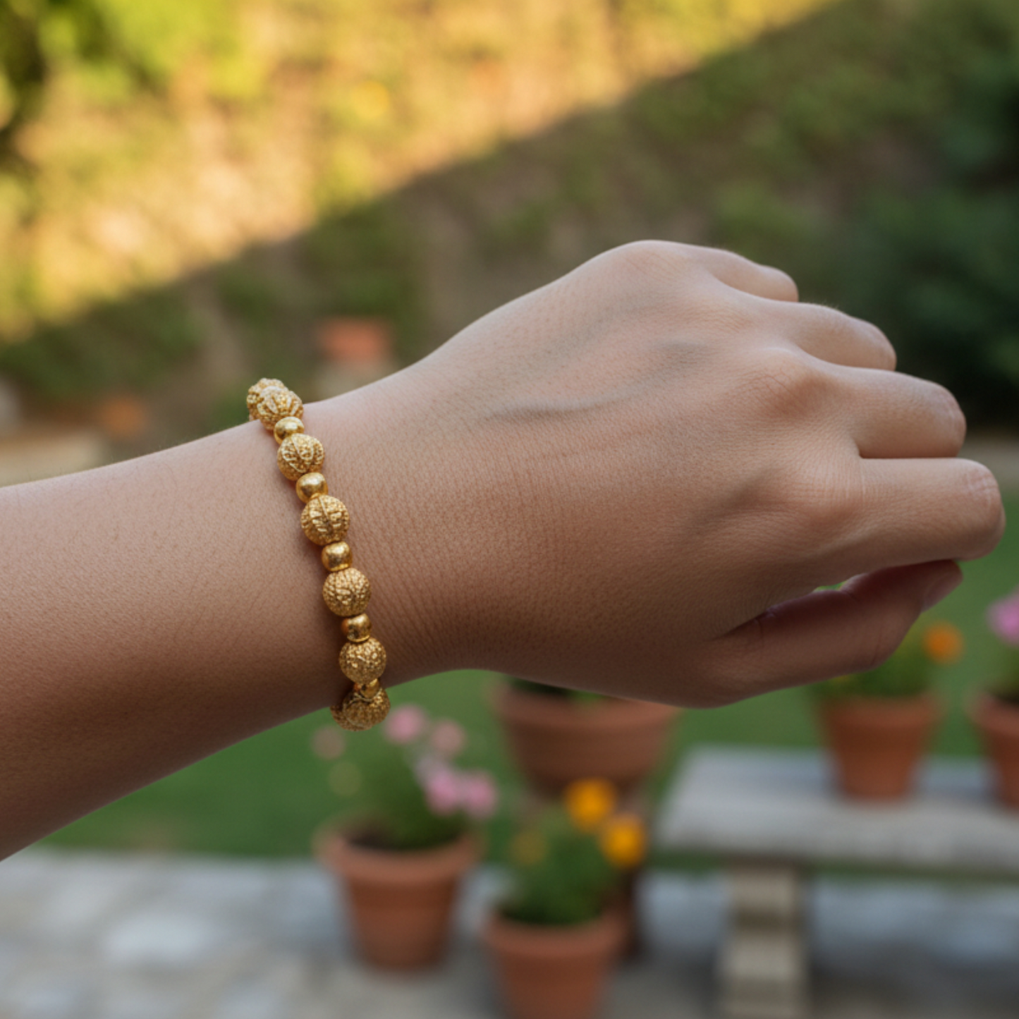 24k 999 Gold Lucky Walnut Beads Bracelet