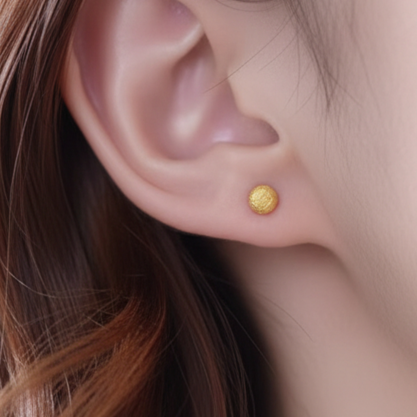 18K Gold Bead Minimal Stud Earrings