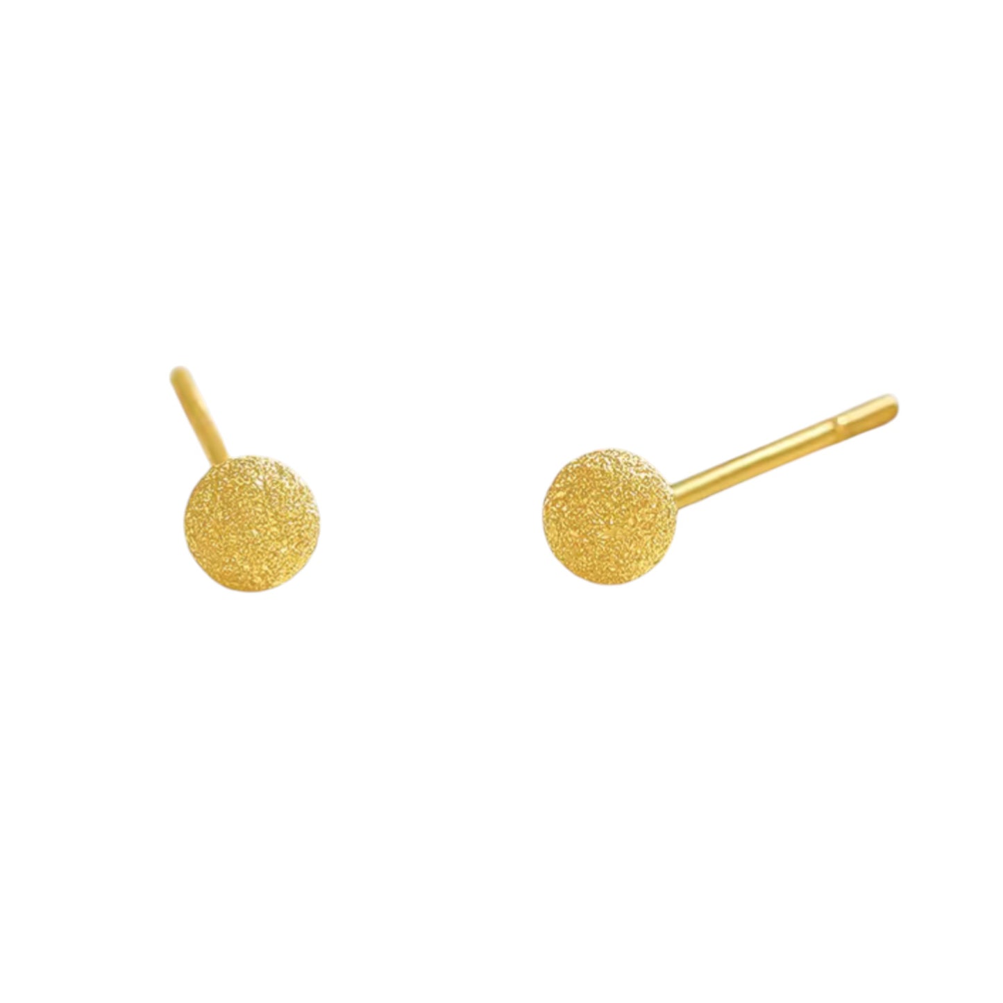 18K Gold Bead Minimal Stud Earrings