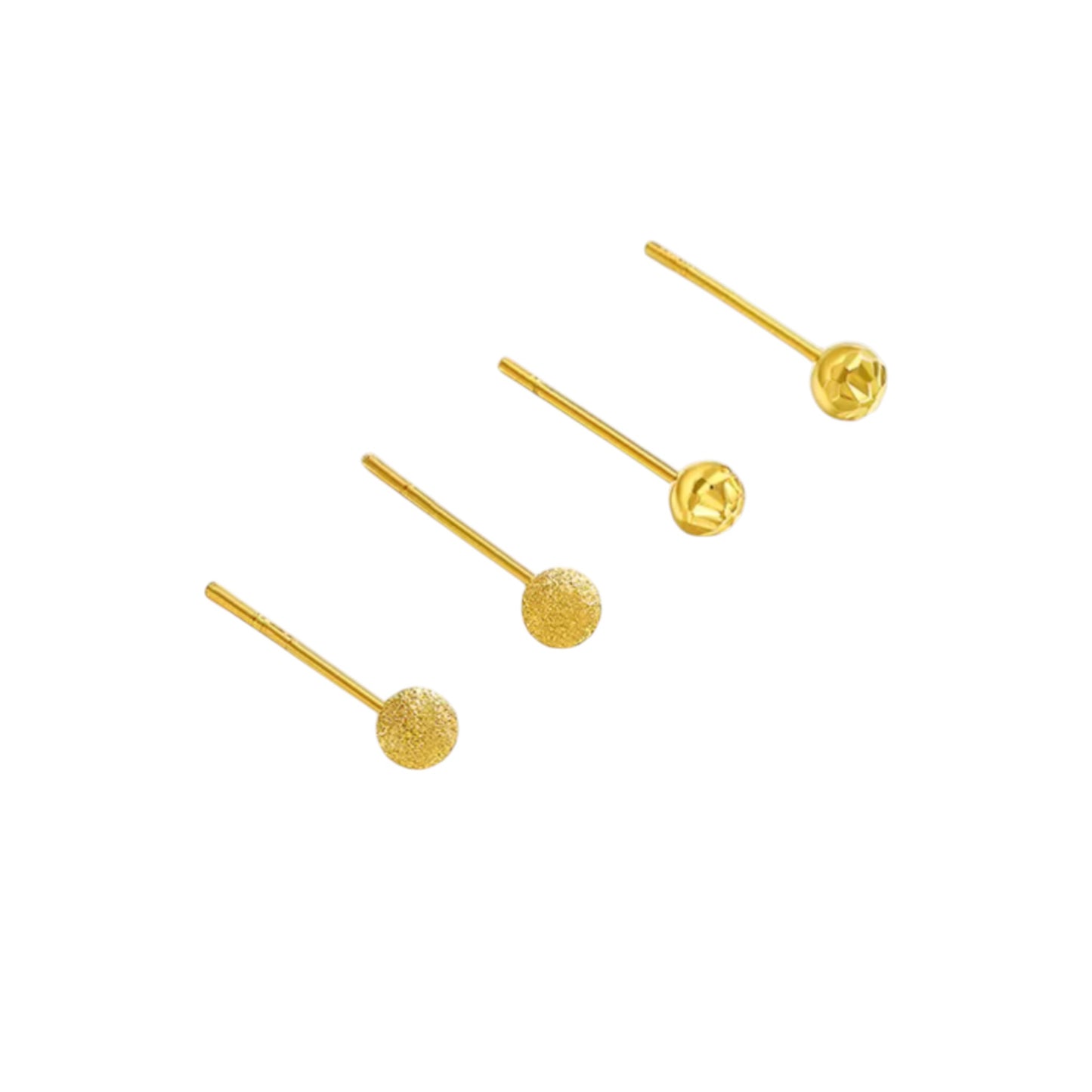 18K Gold Bead Minimal Stud Earrings