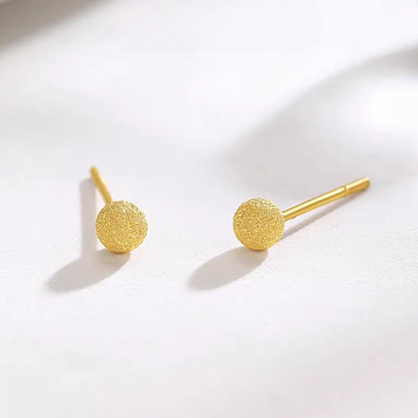 18K Gold Bead Minimal Stud Earrings