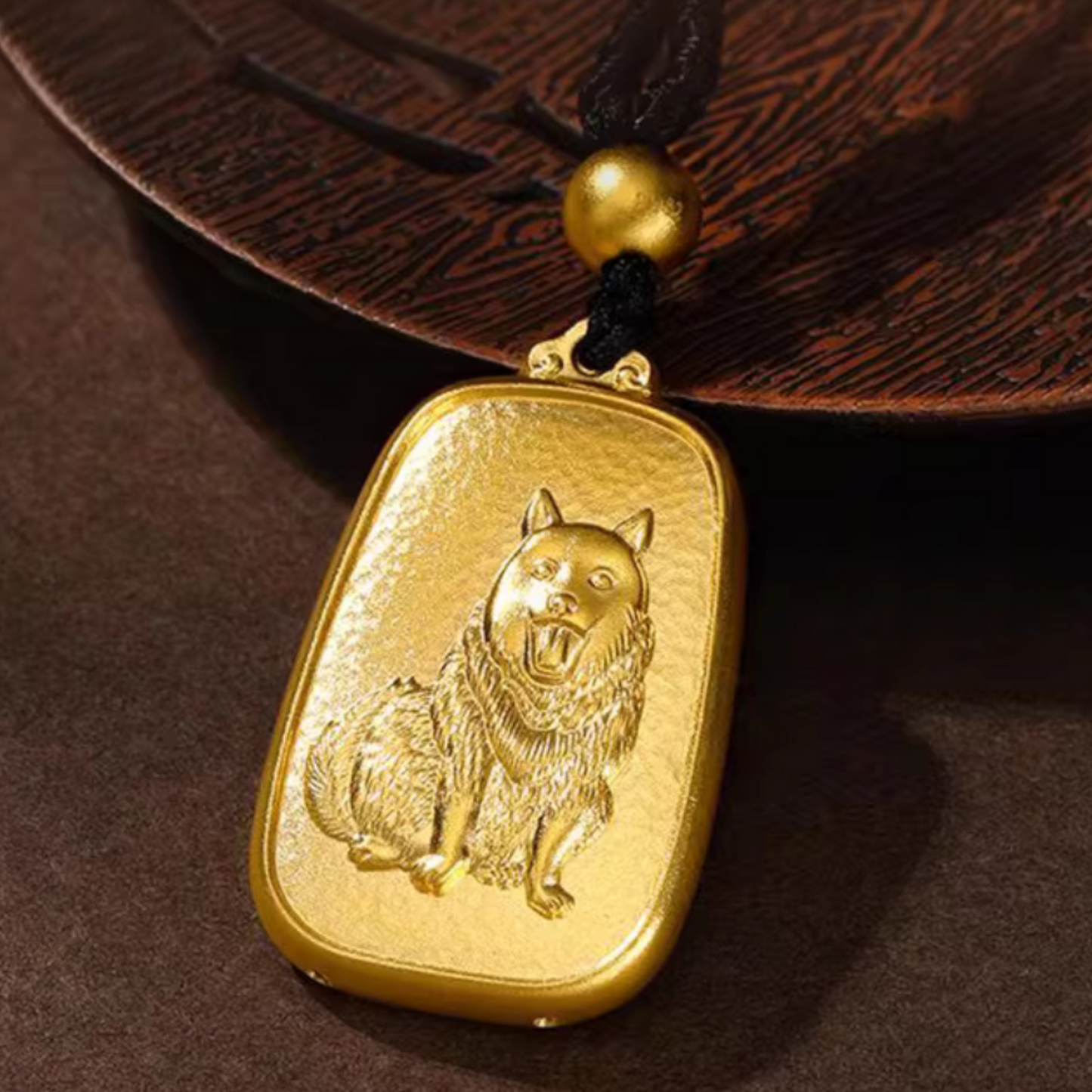 24K 999 Gold Chinese Zodiac Animal Pendant Rope Necklace