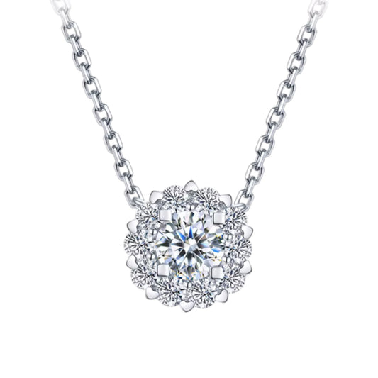 18K White Gold Diamond Pendant Necklace for Women Wedding Bridal