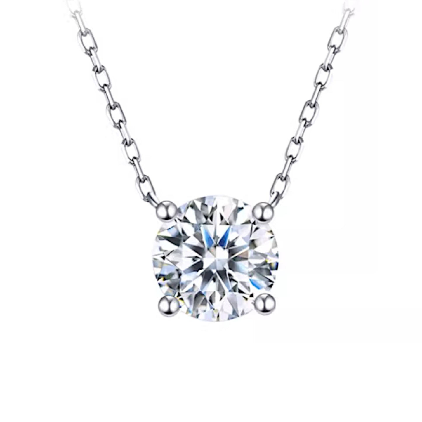 18K White Gold Diamond Pendant Necklace for Women Wedding Bridal