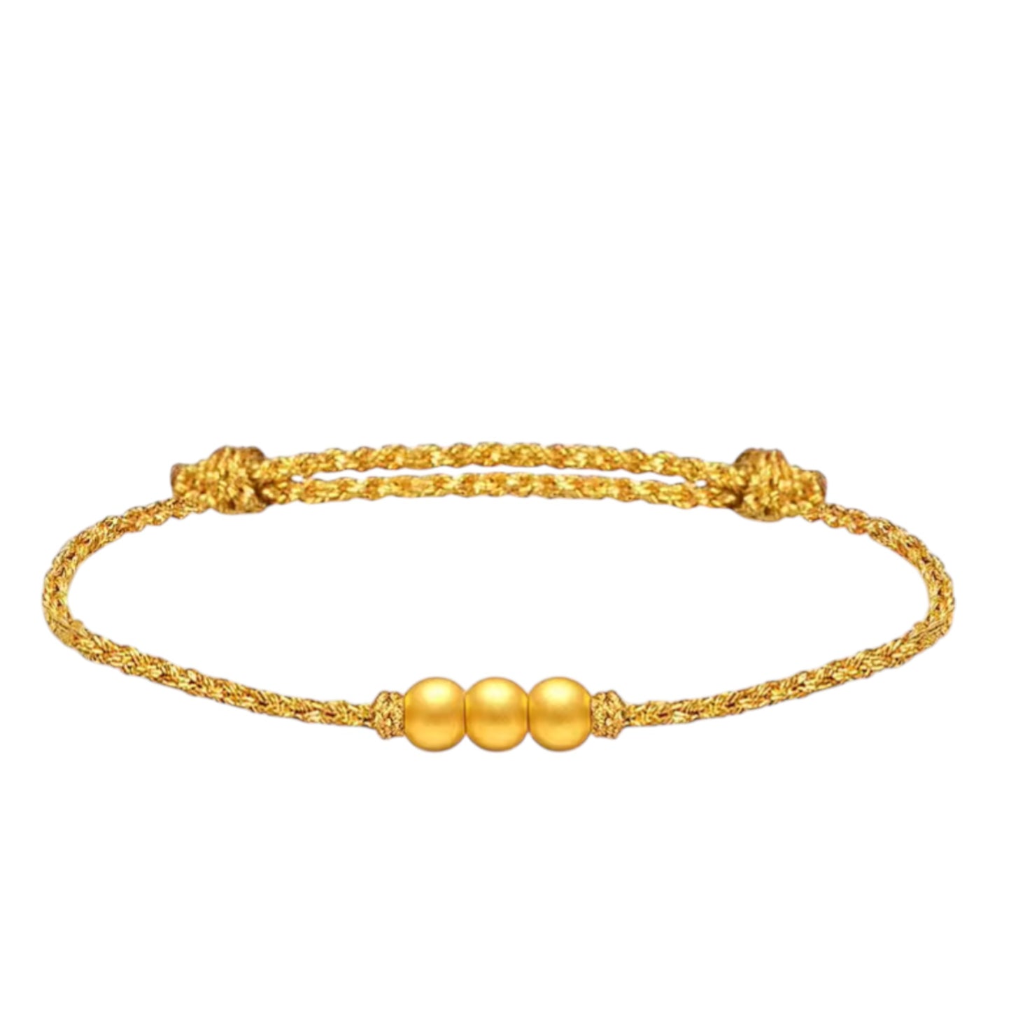 24K 999 Gold Minimal Minimalist Beads Bracelet