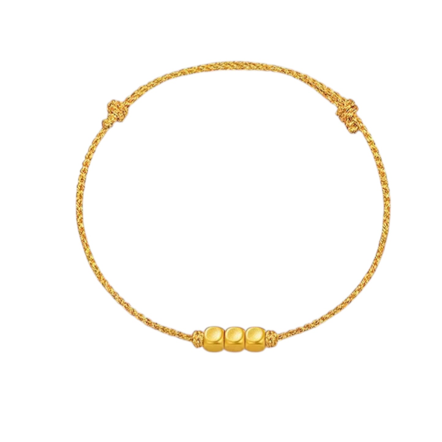 24K 999 Gold Minimal Minimalist Beads Bracelet
