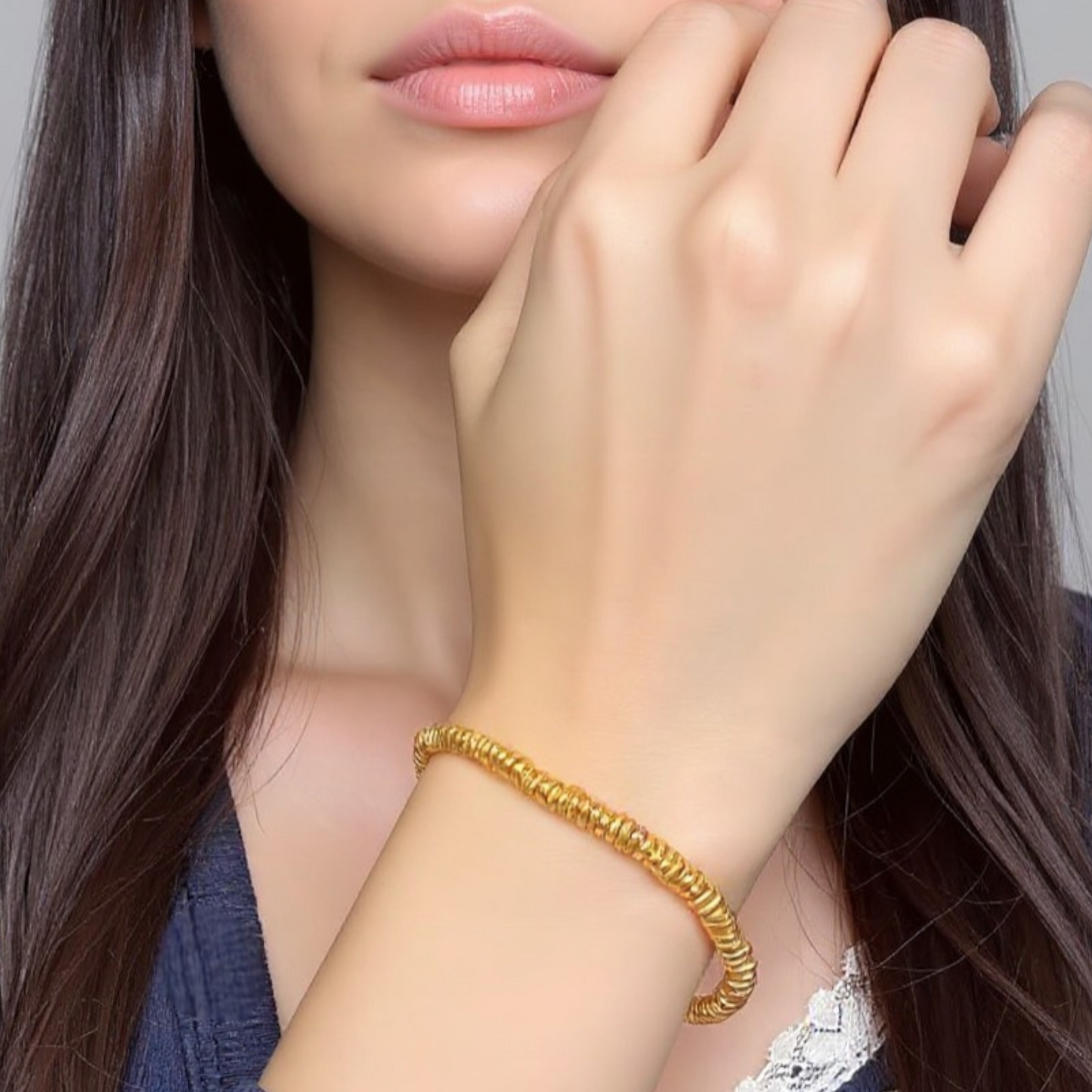 24K 999 Gold Minimal Minimalist Beads Bracelet