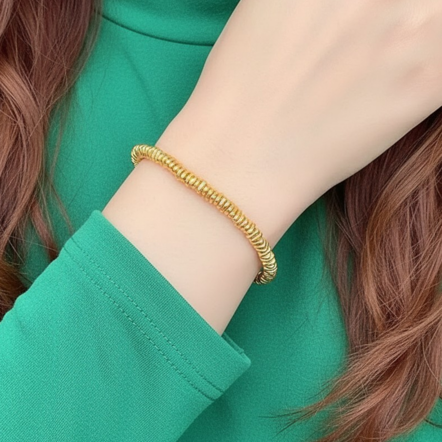 24K 999 Gold Minimal Minimalist Beads Bracelet