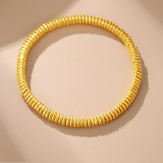 24K 999 Gold Minimal Minimalist Beads Bracelet