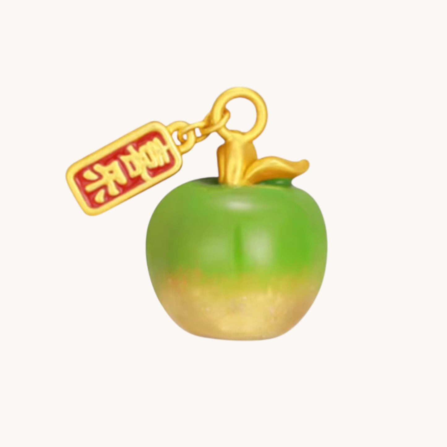 24k 999 Gold Thermochromic Enamel Apple Charm Peace and joy Pendant
