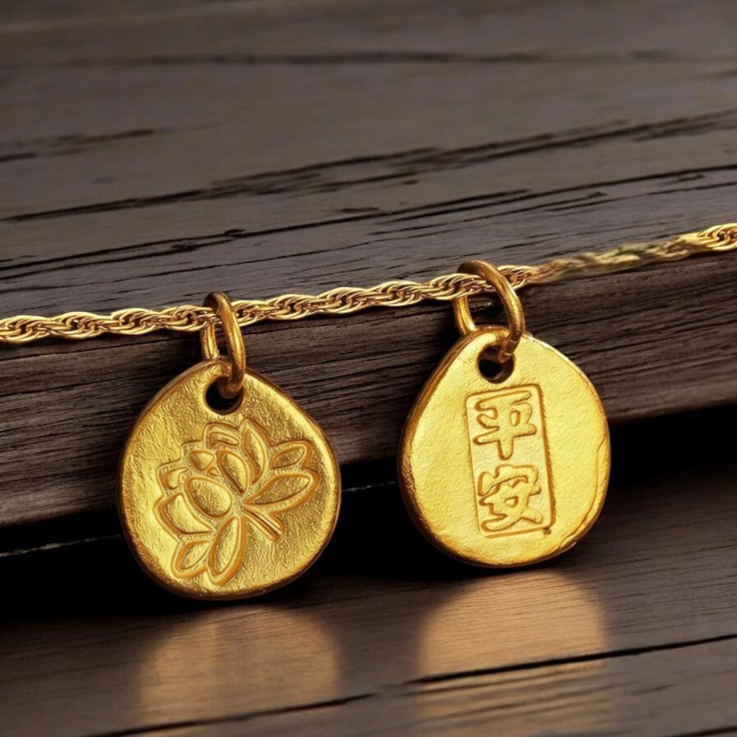 24k Gold D.I.Y Peace Lotus Charm Pendant