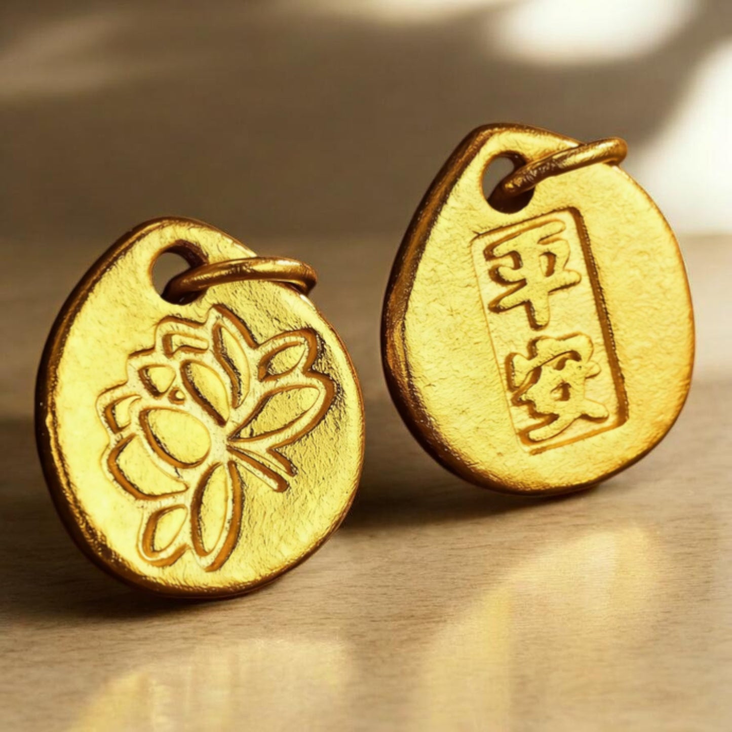 24k Gold D.I.Y Peace Lotus Charm Pendant