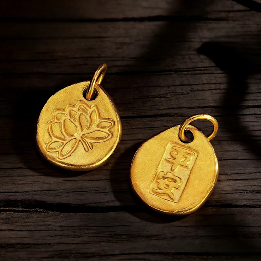 24k Gold D.I.Y Peace Lotus Charm Pendant