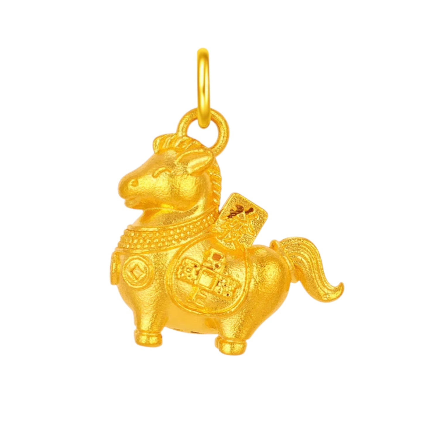 24K 999 Gold Chinese Zodiac Bring Wealth Horse Pendant