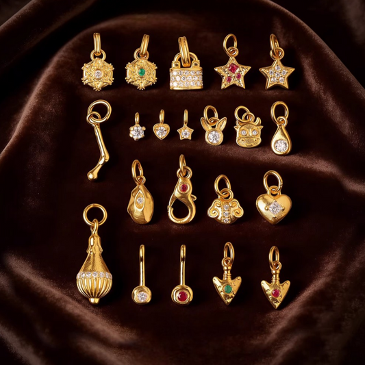 24K Gold D.I.Y Small Charm Heart Star Styles