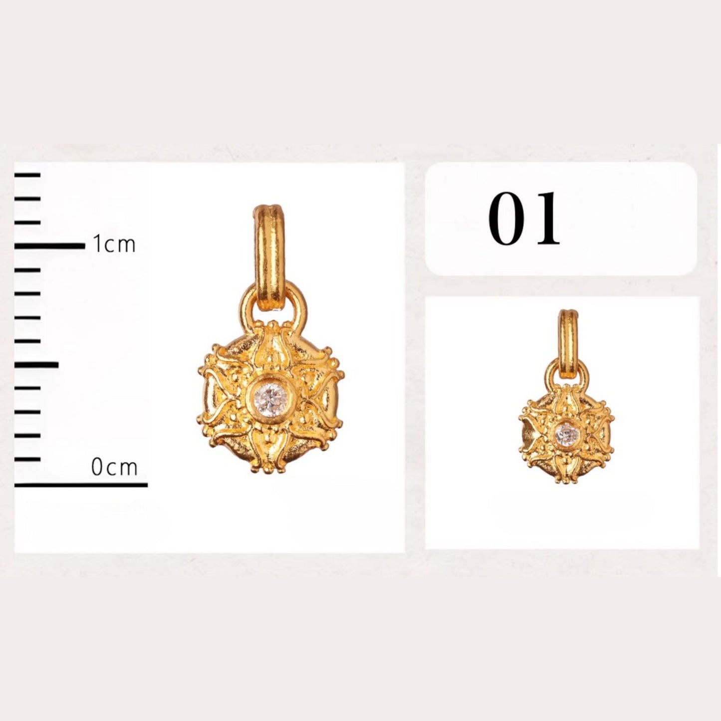 24K Gold D.I.Y Small Charm Heart Star Styles
