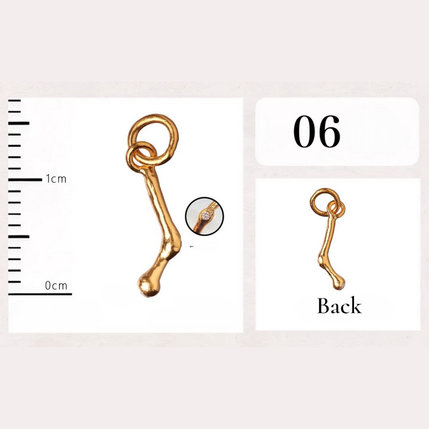 24K Gold D.I.Y Small Charm Heart Star Styles