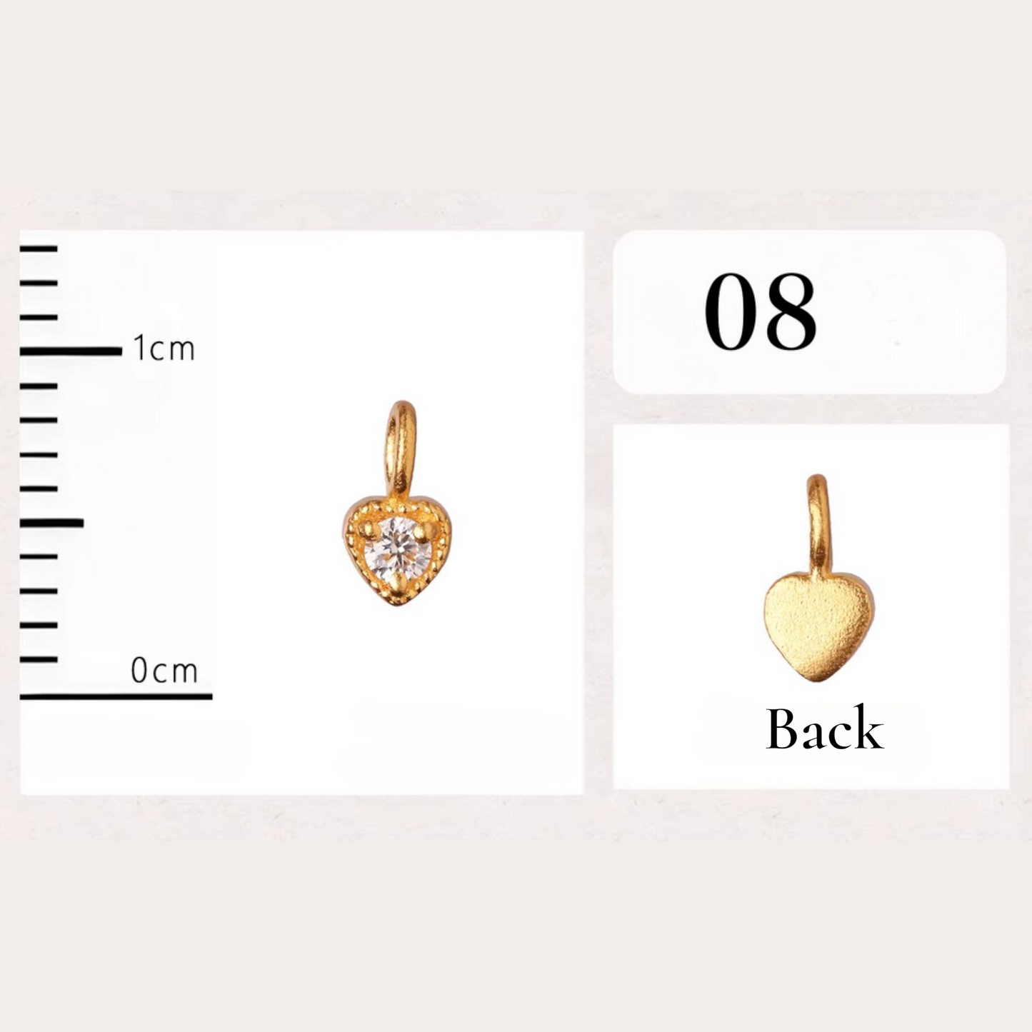 24K Gold D.I.Y Small Charm Heart Star Styles