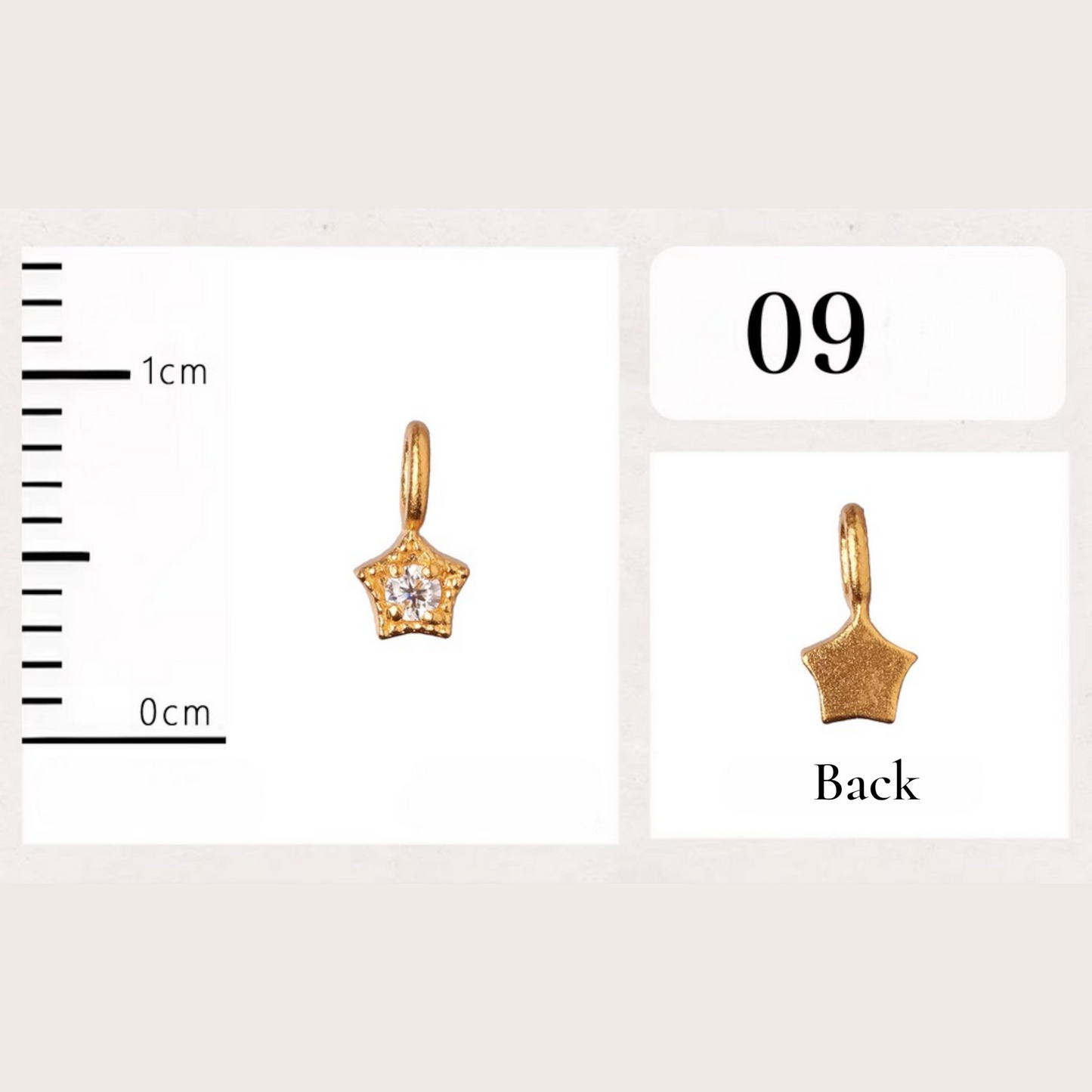 24K Gold D.I.Y Small Charm Heart Star Styles