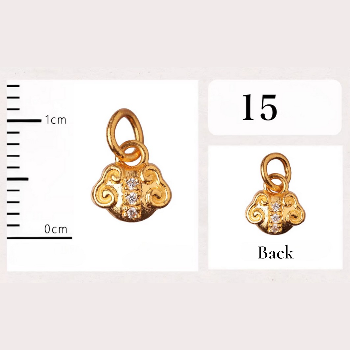 24K Gold D.I.Y Small Charm Heart Star Styles