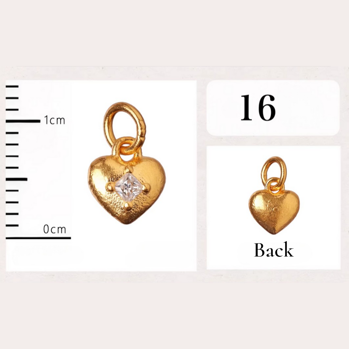 24K Gold D.I.Y Small Charm Heart Star Styles