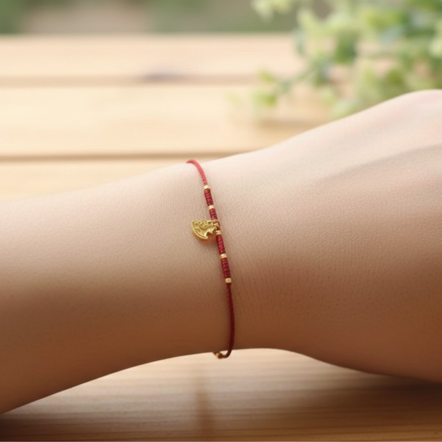 24k 999 Gold Zodiac Horse Handmade Woven Bracelet and Anklet