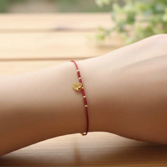 24k 999 Gold Zodiac Horse Handmade Woven Bracelet and Anklet