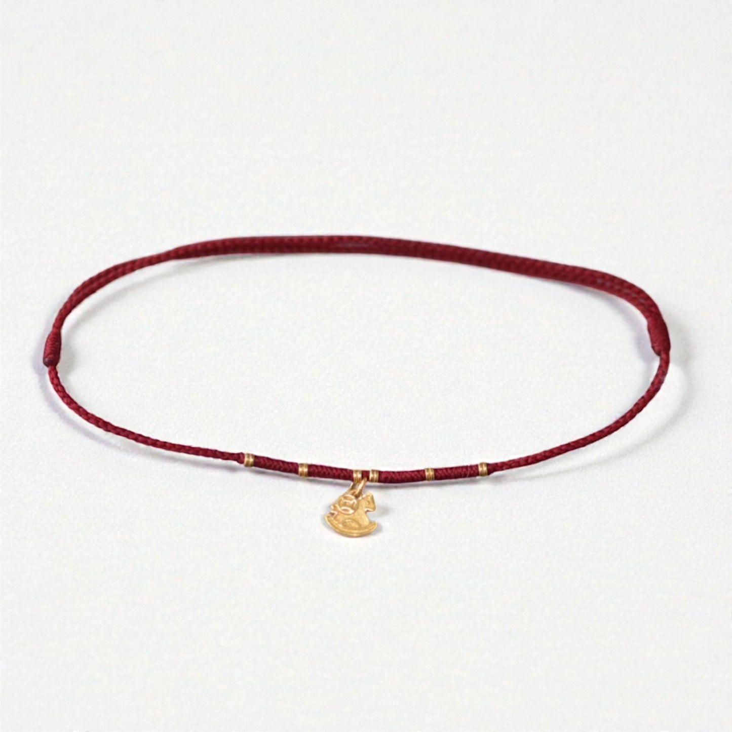24k 999 Gold Zodiac Horse Handmade Woven Bracelet and Anklet