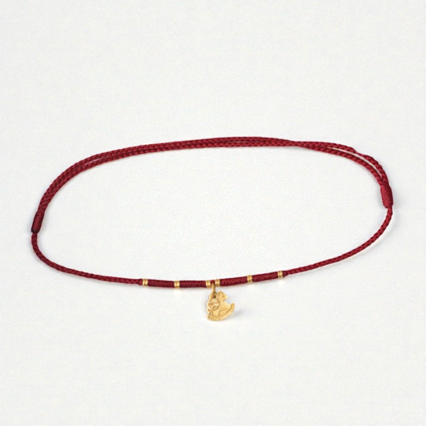 24k 999 Gold Zodiac Horse Handmade Woven Bracelet and Anklet