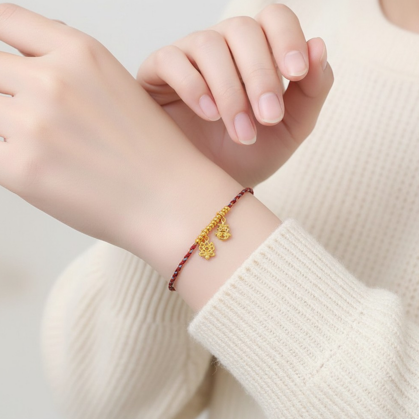24K Gold Mini Chinese Character "joy" and "happiness" Charm