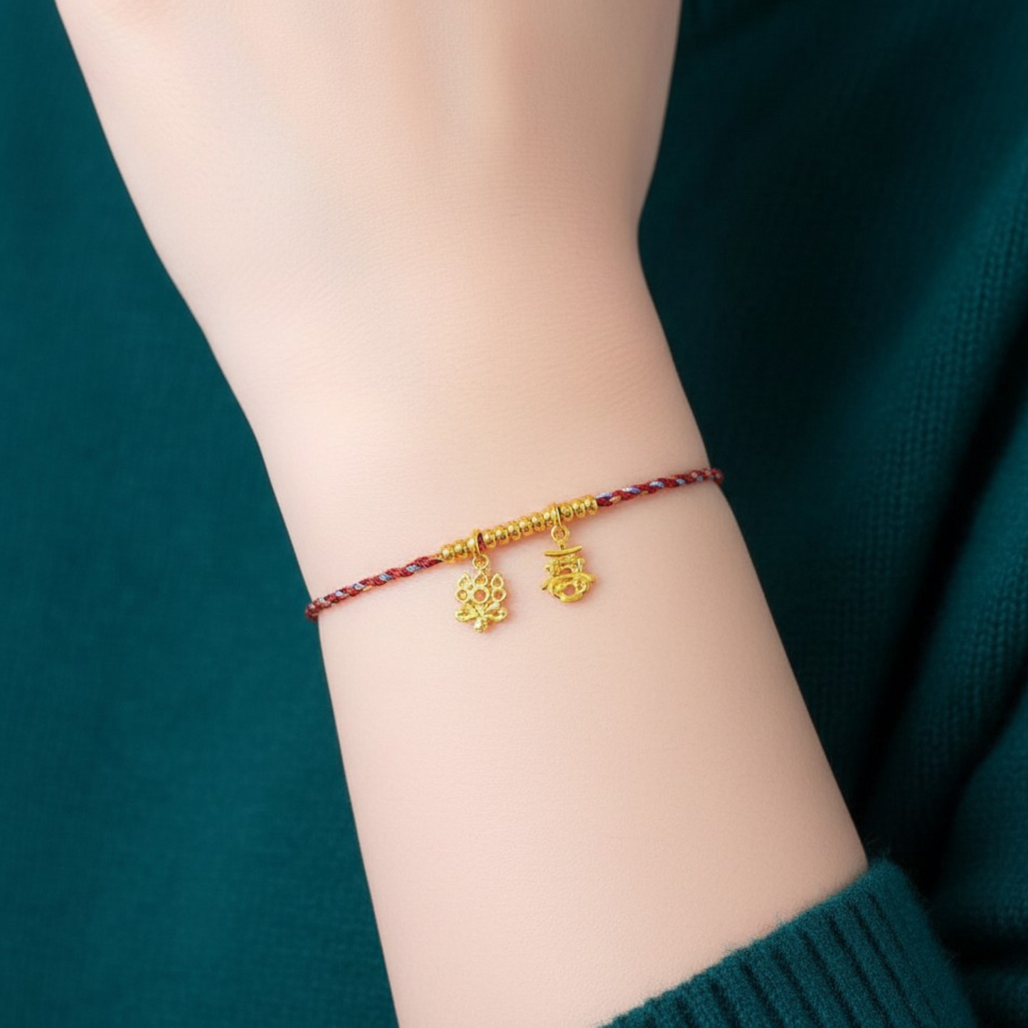 24K Gold Mini Chinese Character "joy" and "happiness" Charm