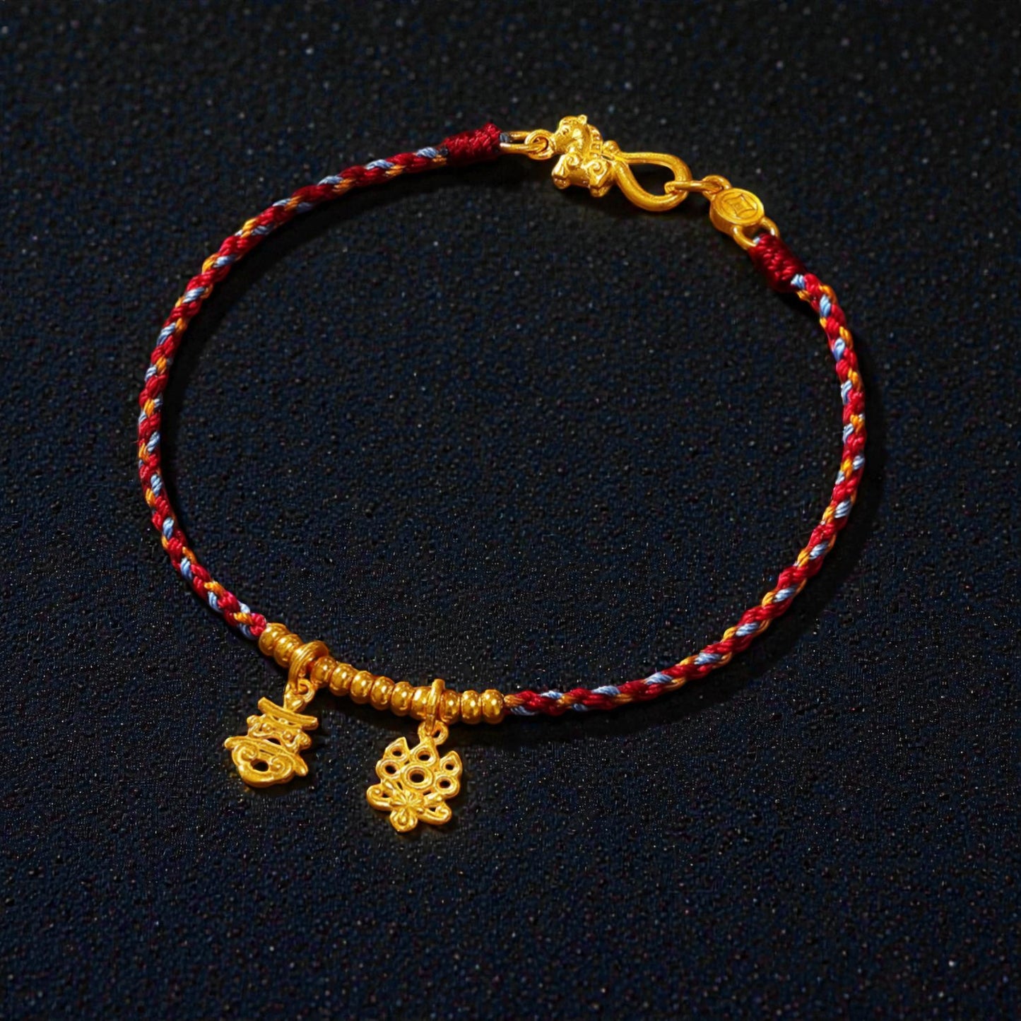 24K Gold Mini Chinese Character "joy" and "happiness" Charm