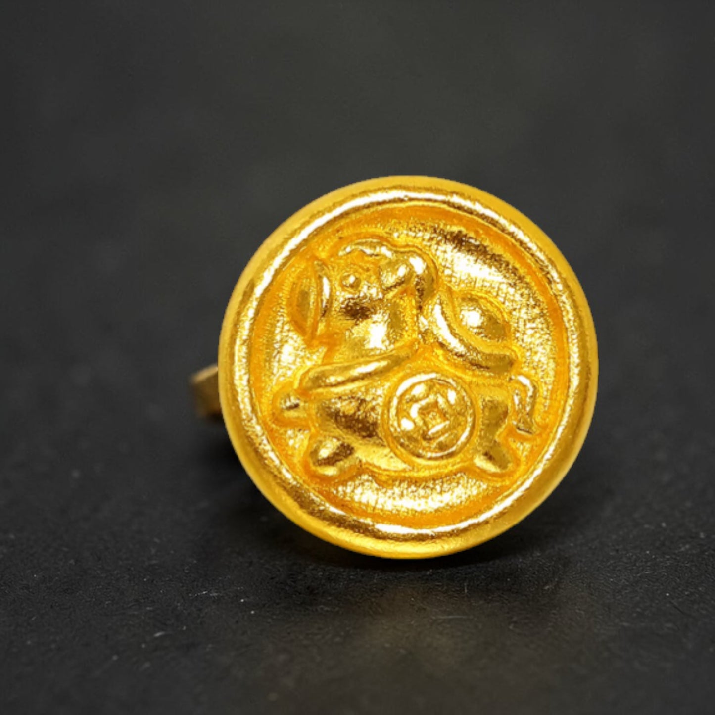 24K 999 Gold Horse Button D.I.Y Charm