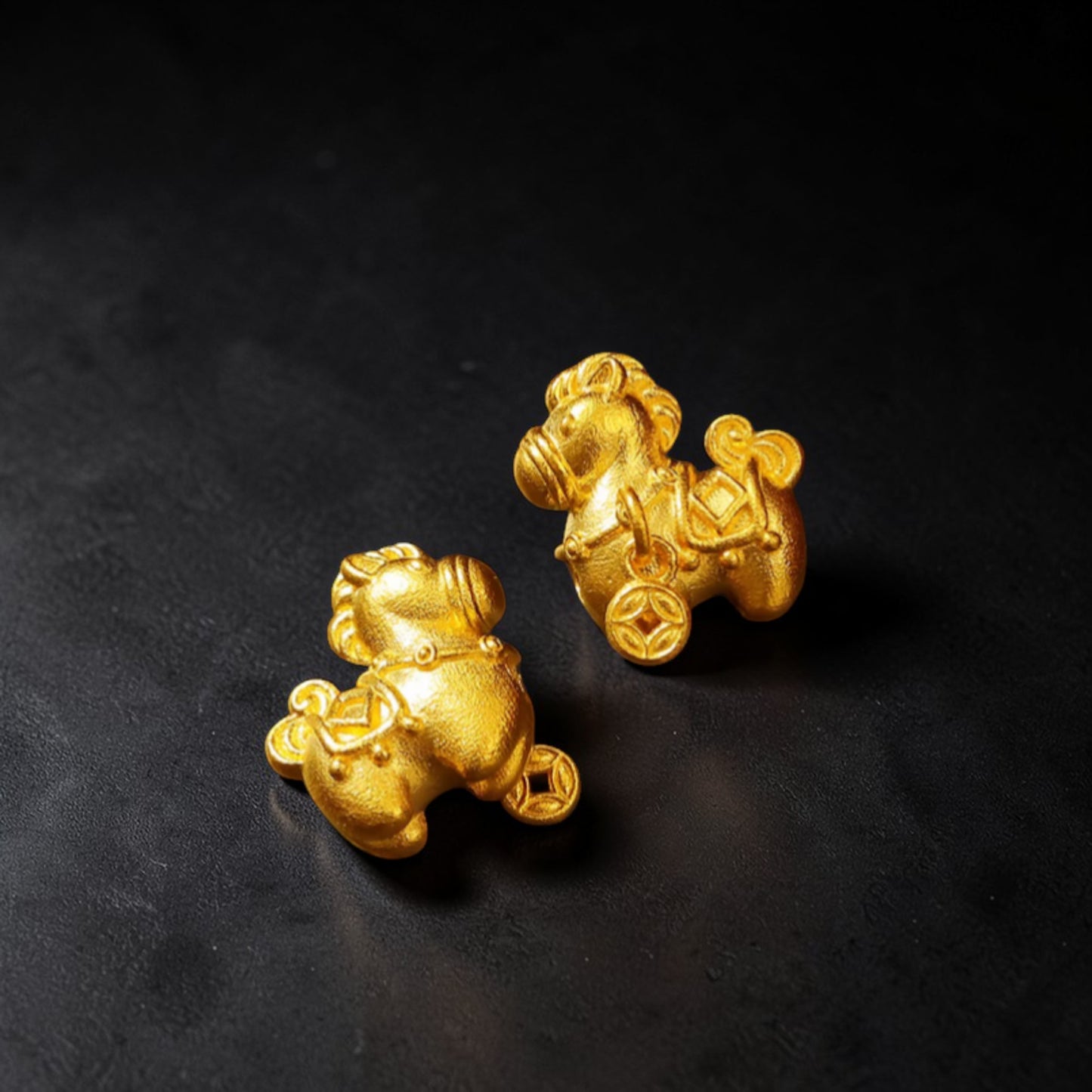 24K Gold Zodiac Horse Spacer Charm