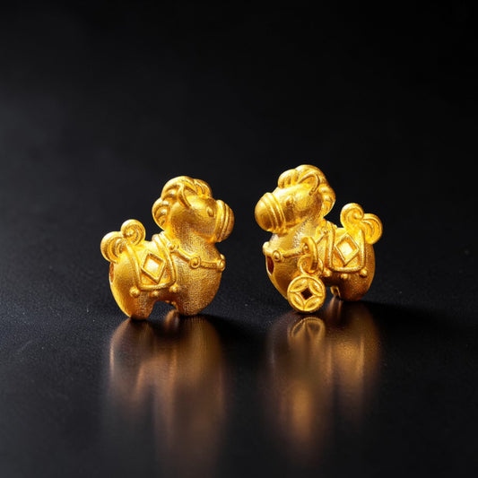 24K Gold Zodiac Horse Spacer Charm