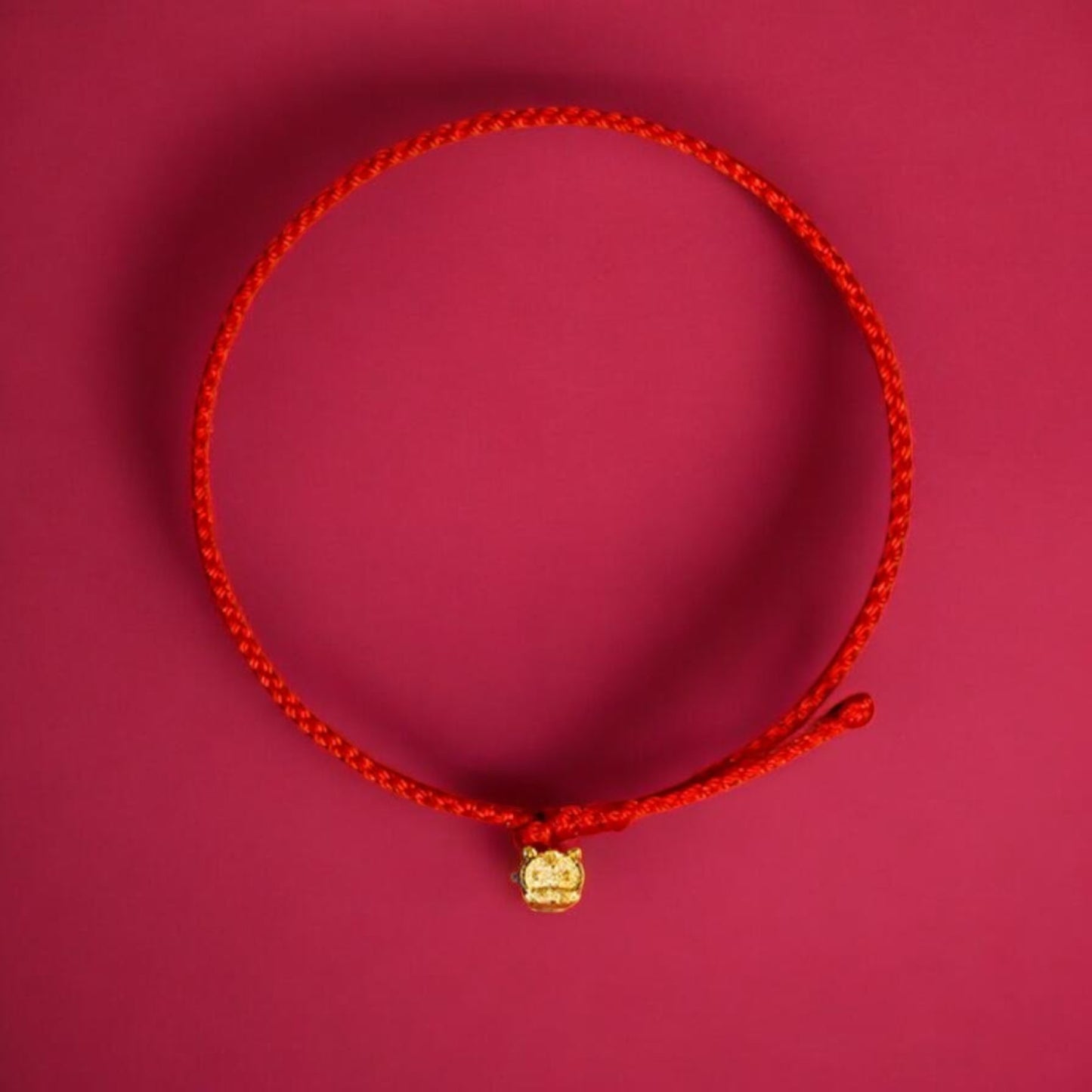 24K 999 Solid Gold Mini Zodiac Horse Charm with Braided Bracelet