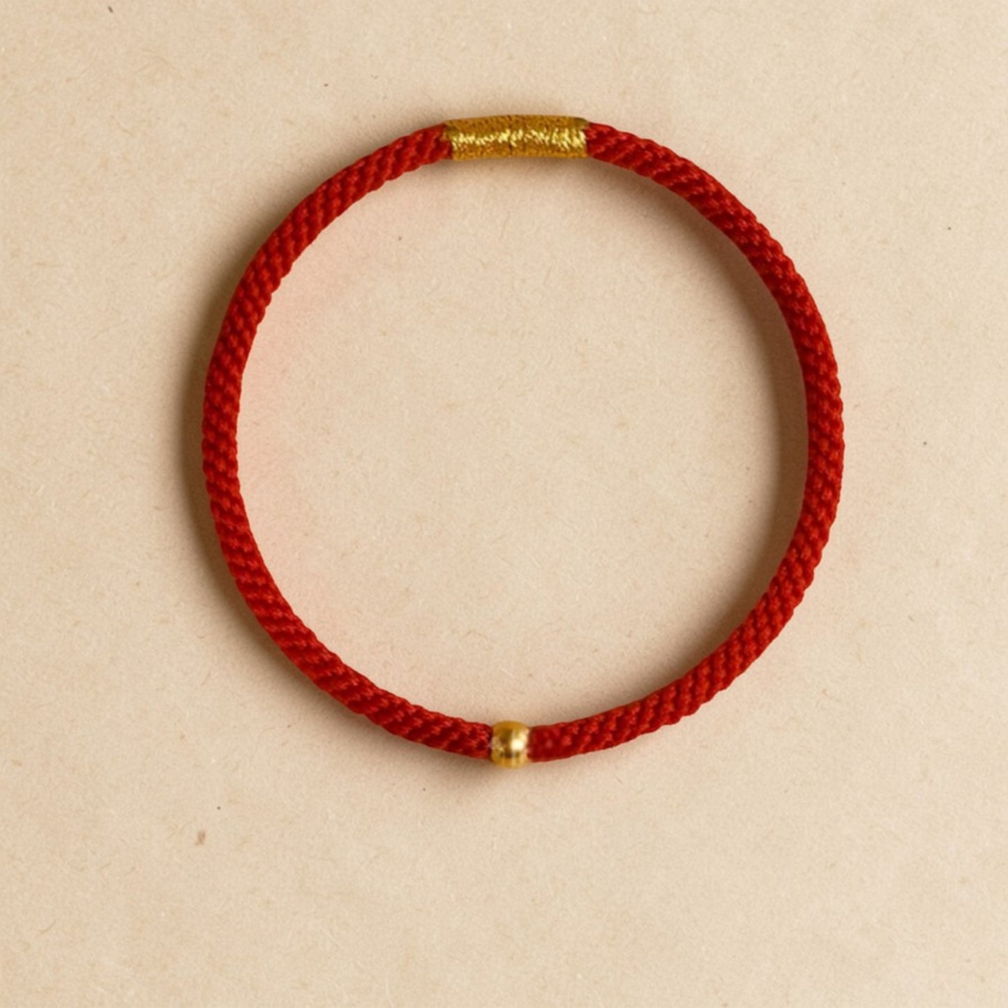 24K 999 Gold Minimal Style Bead Rope Braided Bracelet