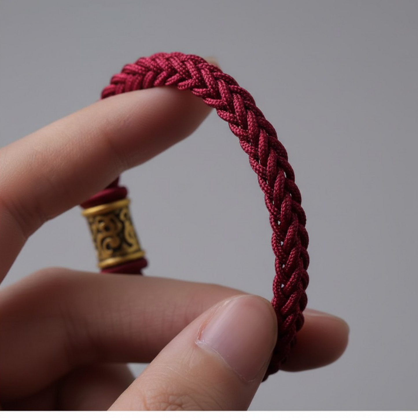 24k 999 Gold Taotie Totem Charm Handwoven Braided Bracelet