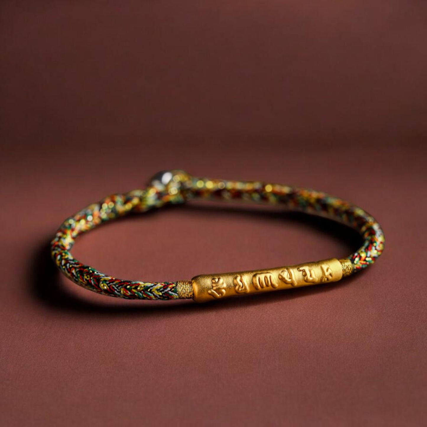 24k 999 Gold The Six-Word Mantra Charm Bracelet