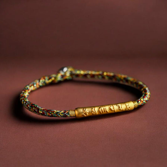 24k 999 Gold The Six-Word Mantra Charm Bracelet