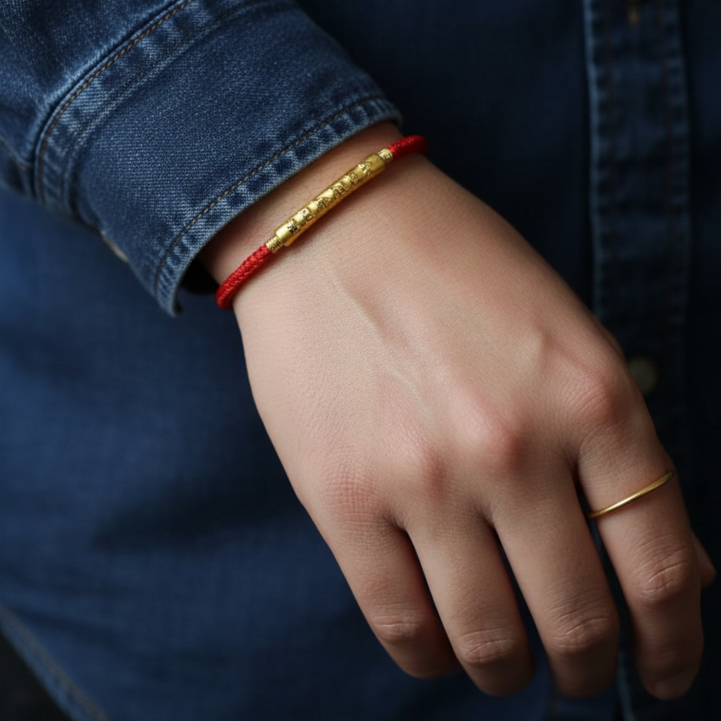 24k 999 Gold The Six-Word Mantra Charm Bracelet