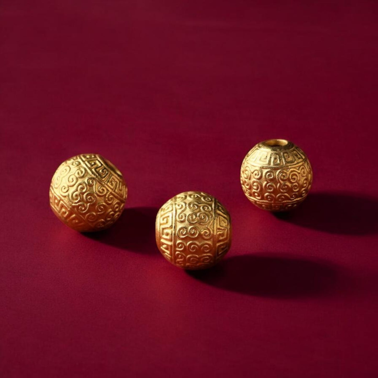 24k 999 Gold Pattern Lucky Bead Bracelet