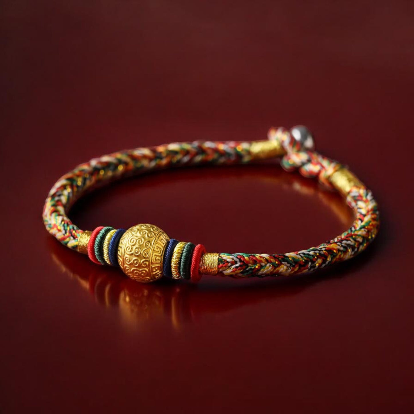 24k 999 Gold Pattern Lucky Bead Bracelet