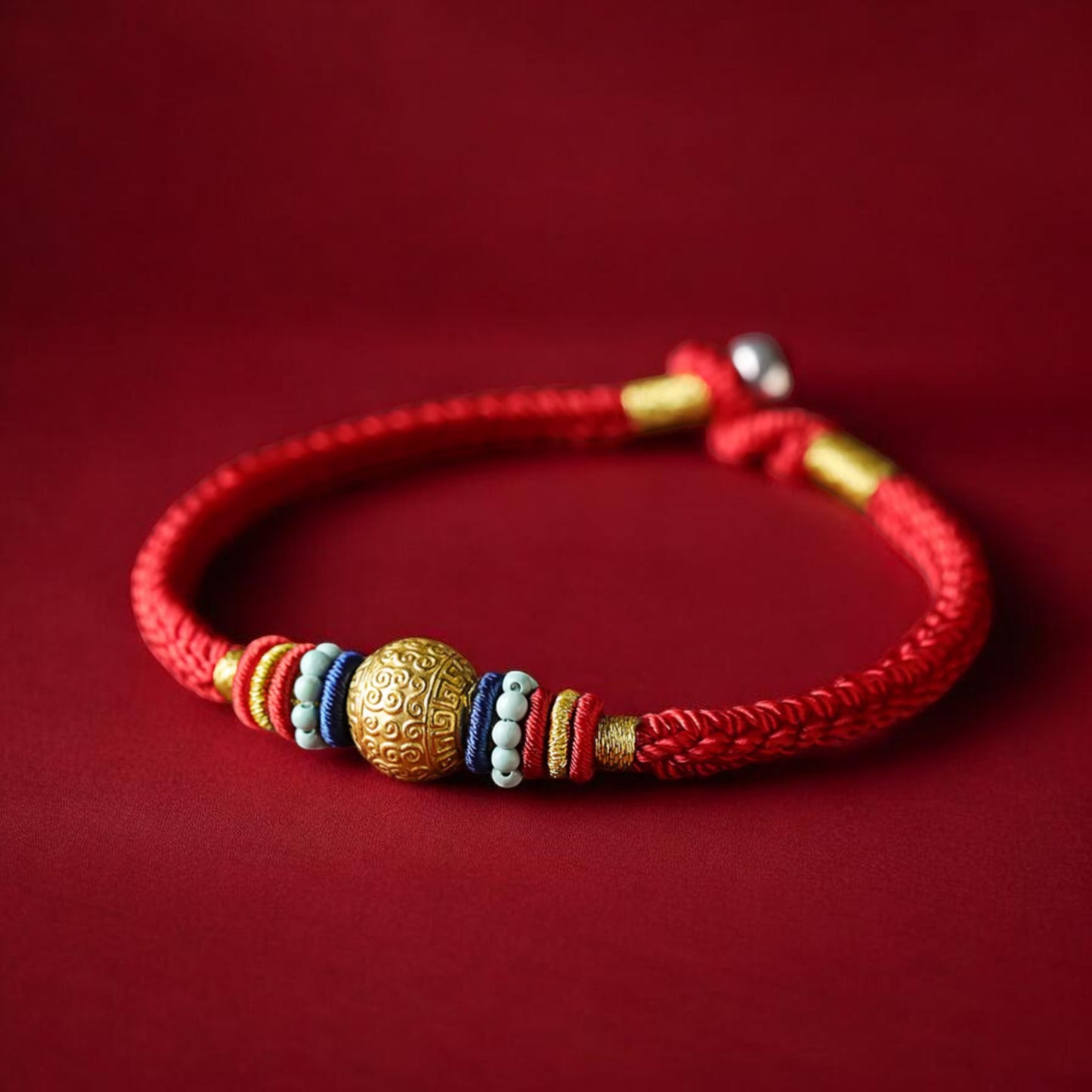24k 999 Gold Pattern Lucky Bead Bracelet