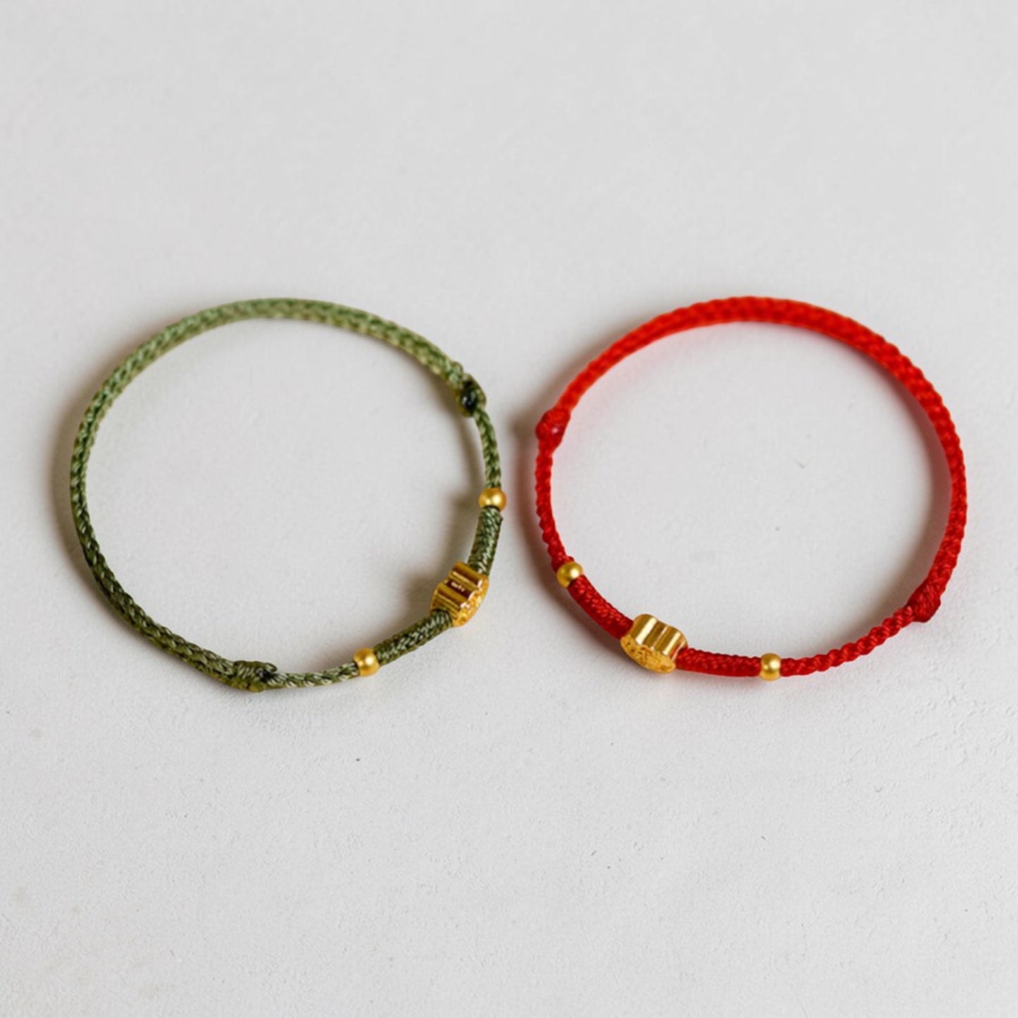 24k 999 Gold Ruyi Lock Charm with Braided Bracelet and Anklet