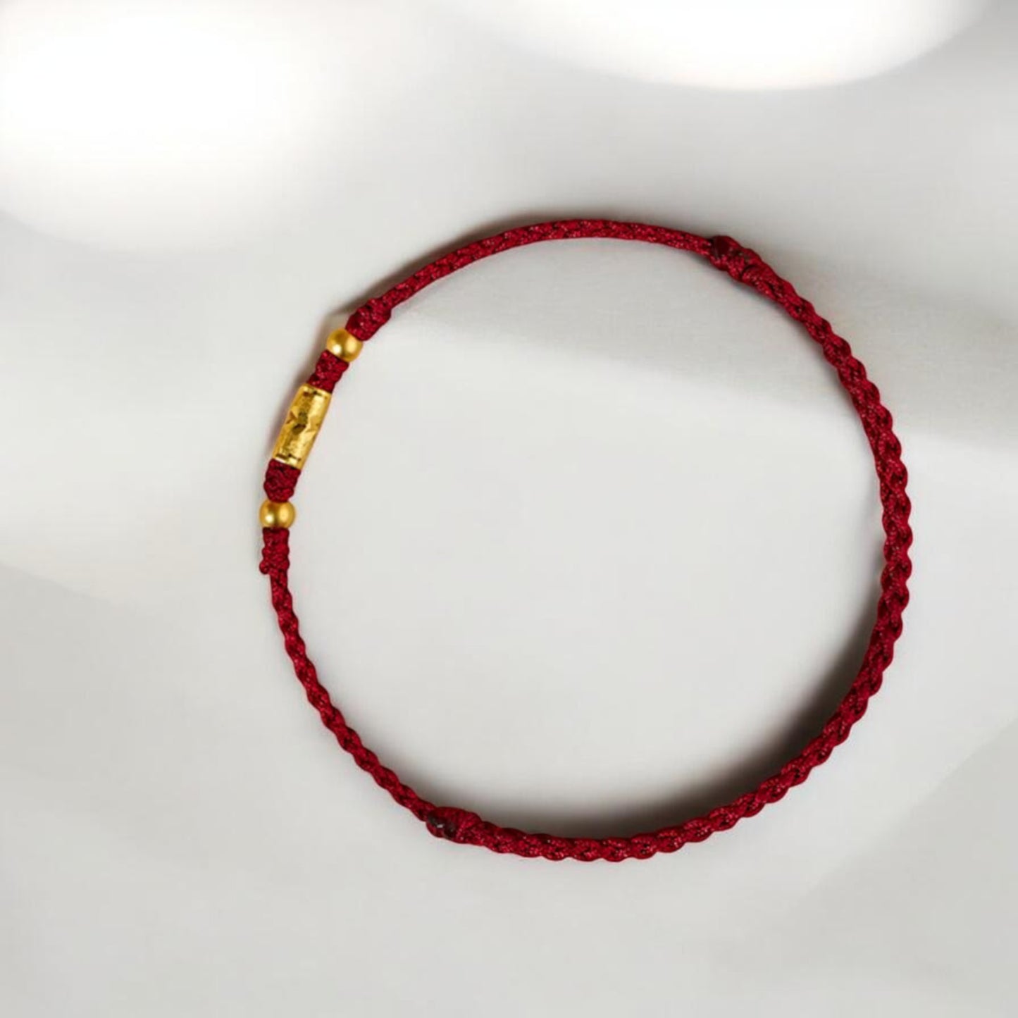 24k 999 Gold Charm with Braided Bracelet and Anklet Couple Men and Women
