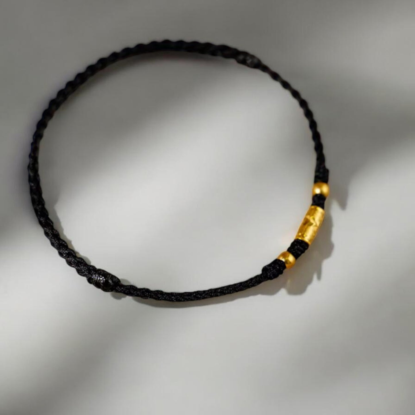 24k 999 Gold Charm with Braided Bracelet and Anklet Couple Men and Women
